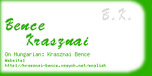 bence krasznai business card